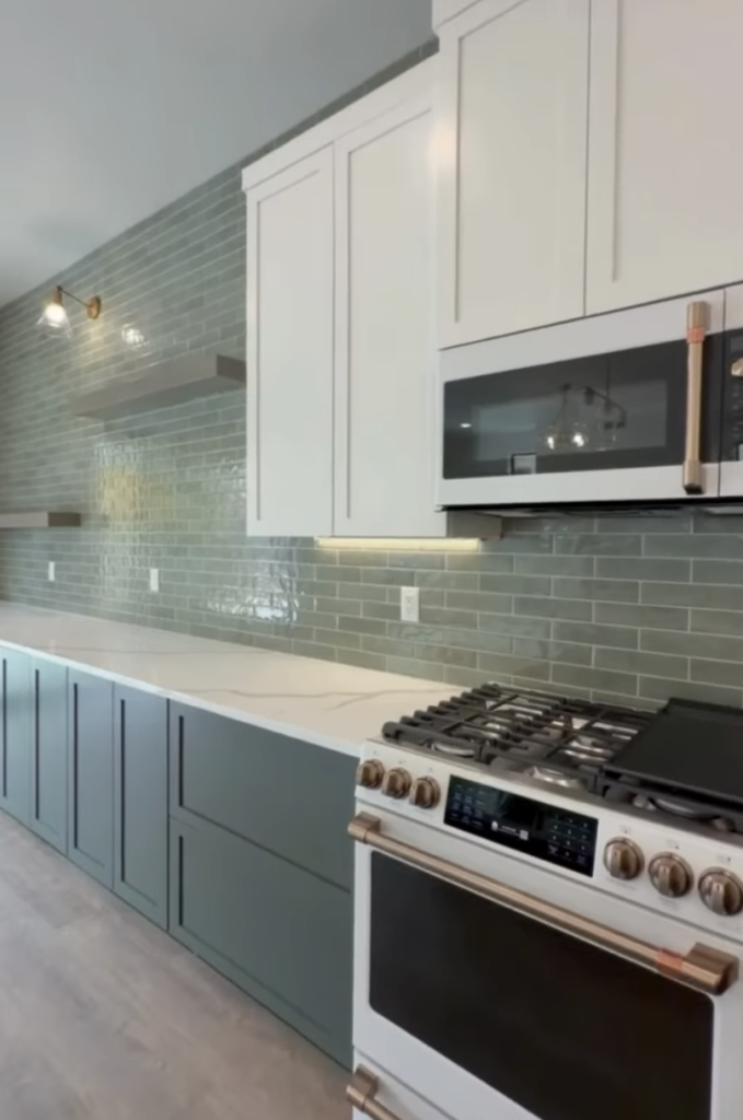 Portland Cabinet Painters Paint Beautiful Green Cabinets